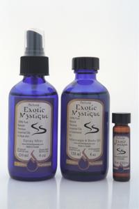 Set of aromatherapy perfume, spray mister and body, bath & massage oil